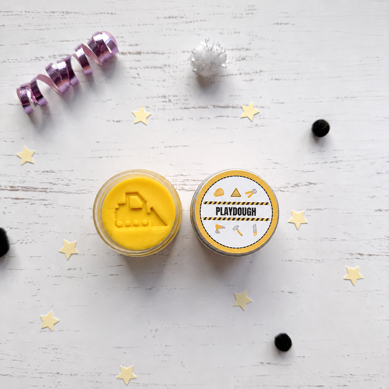 Construction Playdough Party Favours