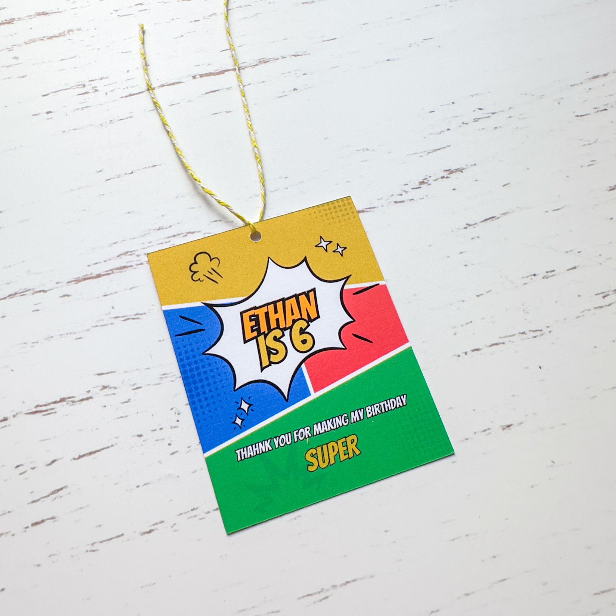 Superhero Gift Tag