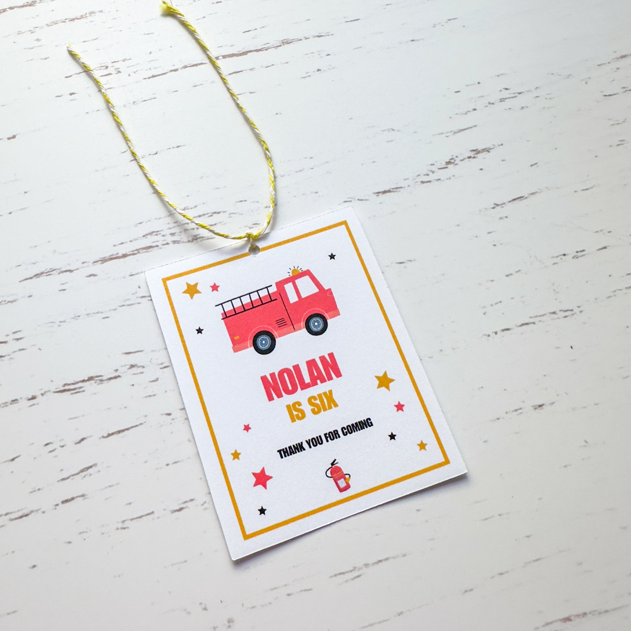 Firetruck Gift Tag