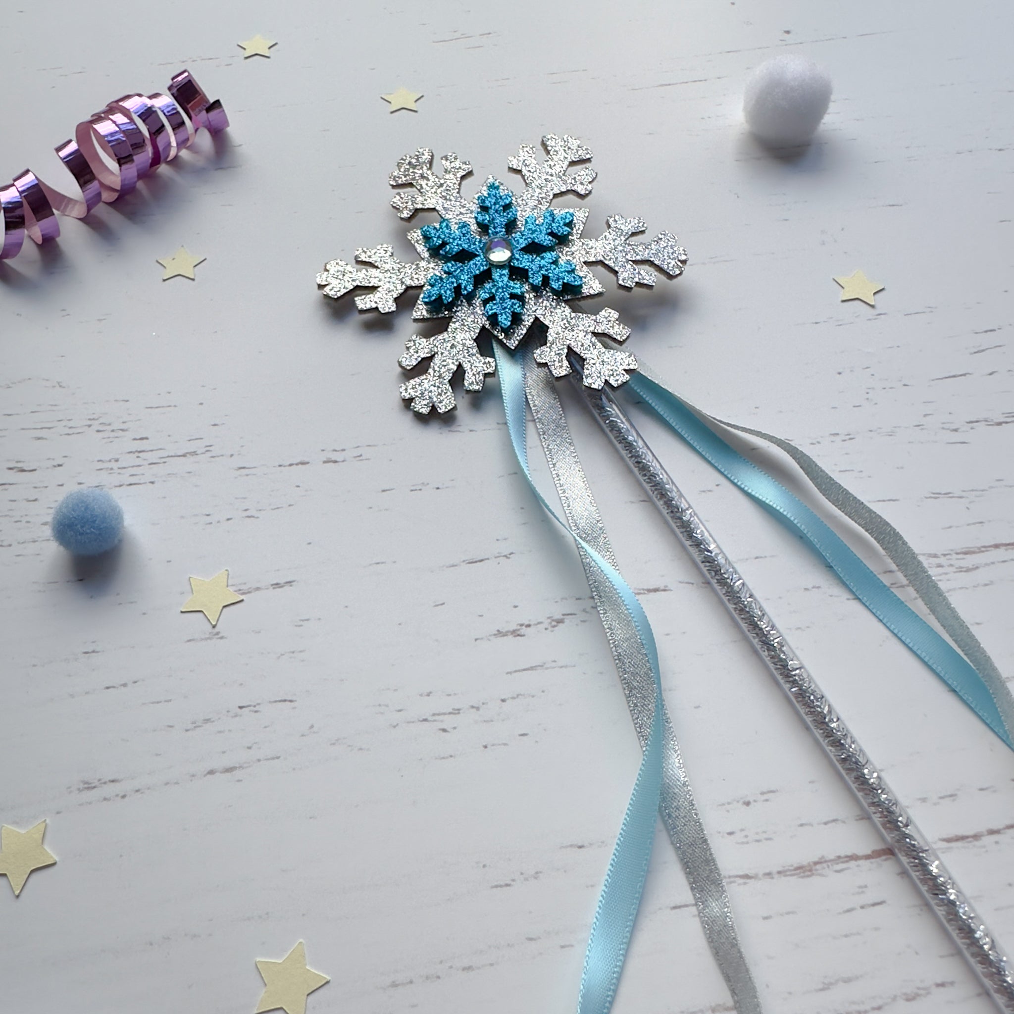 Frozen Snowflake Wand - Silver