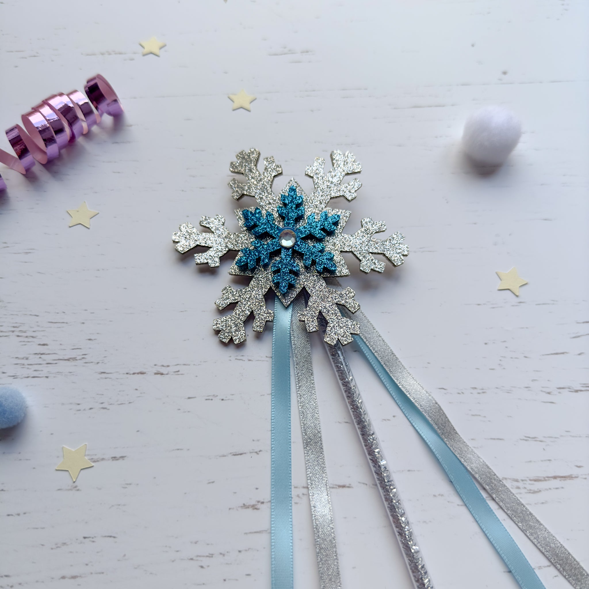 Frozen Snowflake Wand - Silver