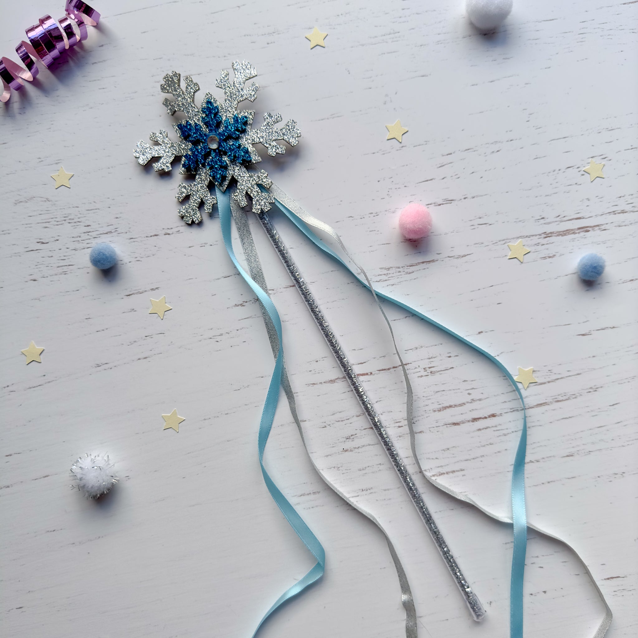 Frozen Snowflake Wand - Silver