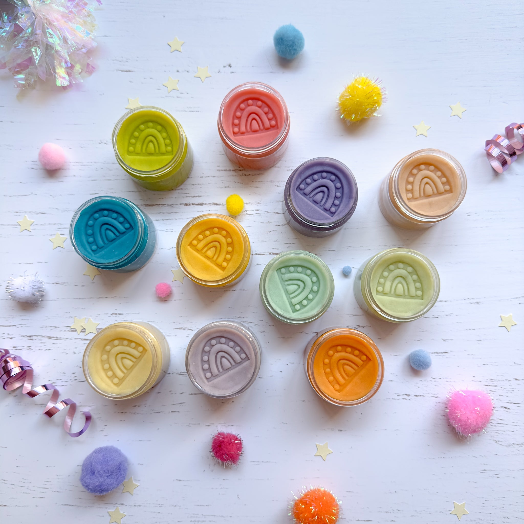 Rainbow Playdough Party Favours