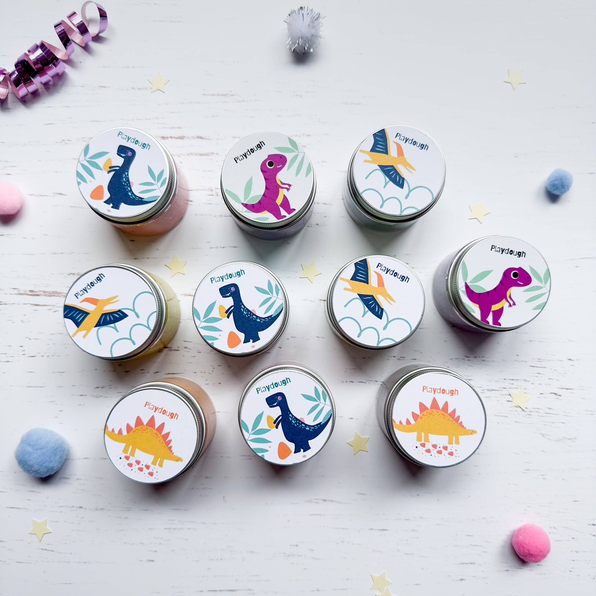 Dinosaur Playdough Party Favours