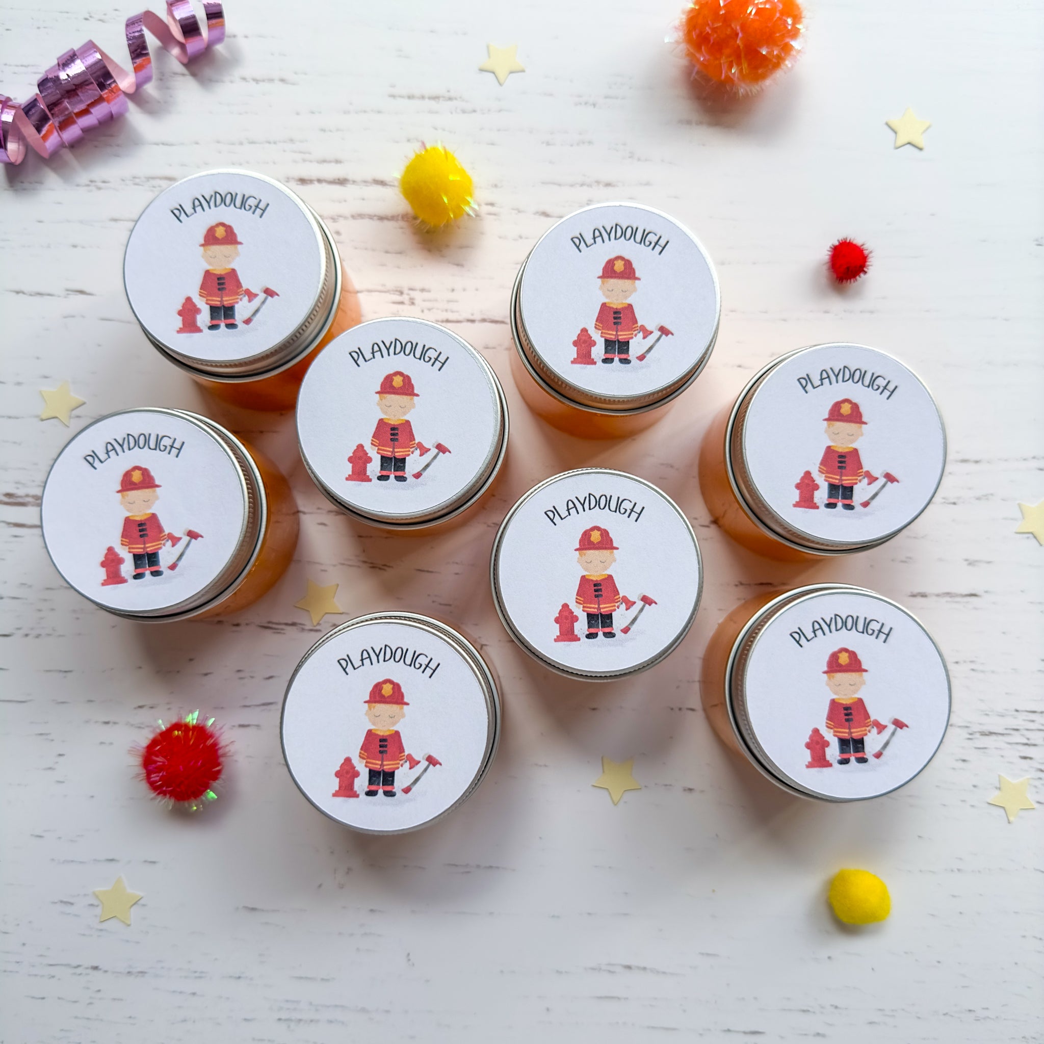 Fireman Playdough Party Favours